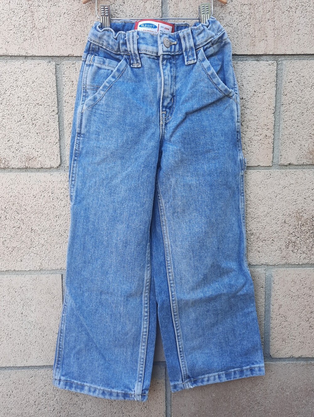 Old Navy Girl's Painters Pants Reissue Denim Carpenter Jeans Straight Leg Size 6
